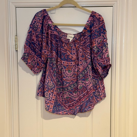 NWT ba&sh Fenji Off the‎ Shoulder Top in Blue Size Large - Picture 9 of 9